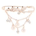 thumbnail image 2 of 2pcs Oro Metal Perla Rhinestone Mariposa Broche Grandes Pernos De Seguridad, 2 of 8