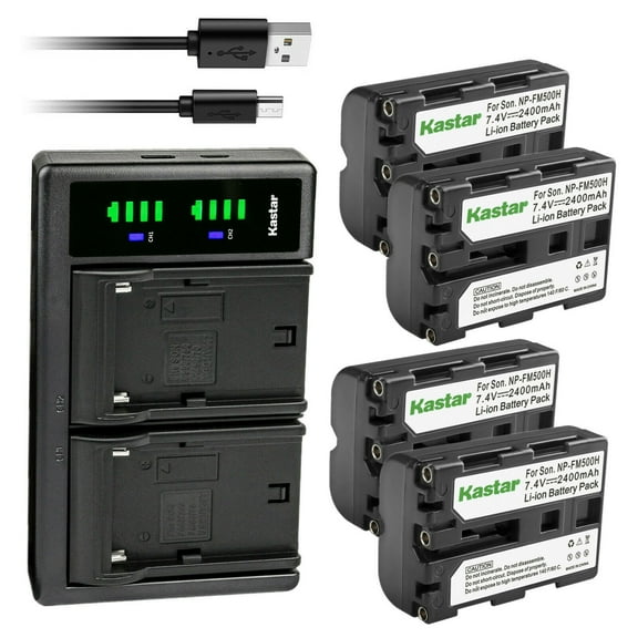 Kastar 4-Pack Battery and LTD2 USB Charger Replacement for Sony α200, Alpha A200, DSLR-A200, DSLR-A200K, DSLR-A200W, DSLR-A200WB, DSLR-A300, α300, Alpha A300, DSLR-A300K, DSLR-A300K/N, DSLR-A300X