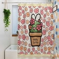 thumbnail image 3 of Easter Shower Curtain Set, Waterproof Shower Curtains for Bathroom, Bunny Ears Spring Pink Flowers Potted Plant Rustic Washable Fabric Bath Curtain for Bathtub Decoration with Hooks 60x72 Inches, 3 of 9