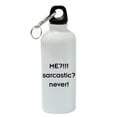 thumbnail image 1 of Me - Sarcastic - Never White Aluminum Sports 20 oz Water Bottle, 1 of 1