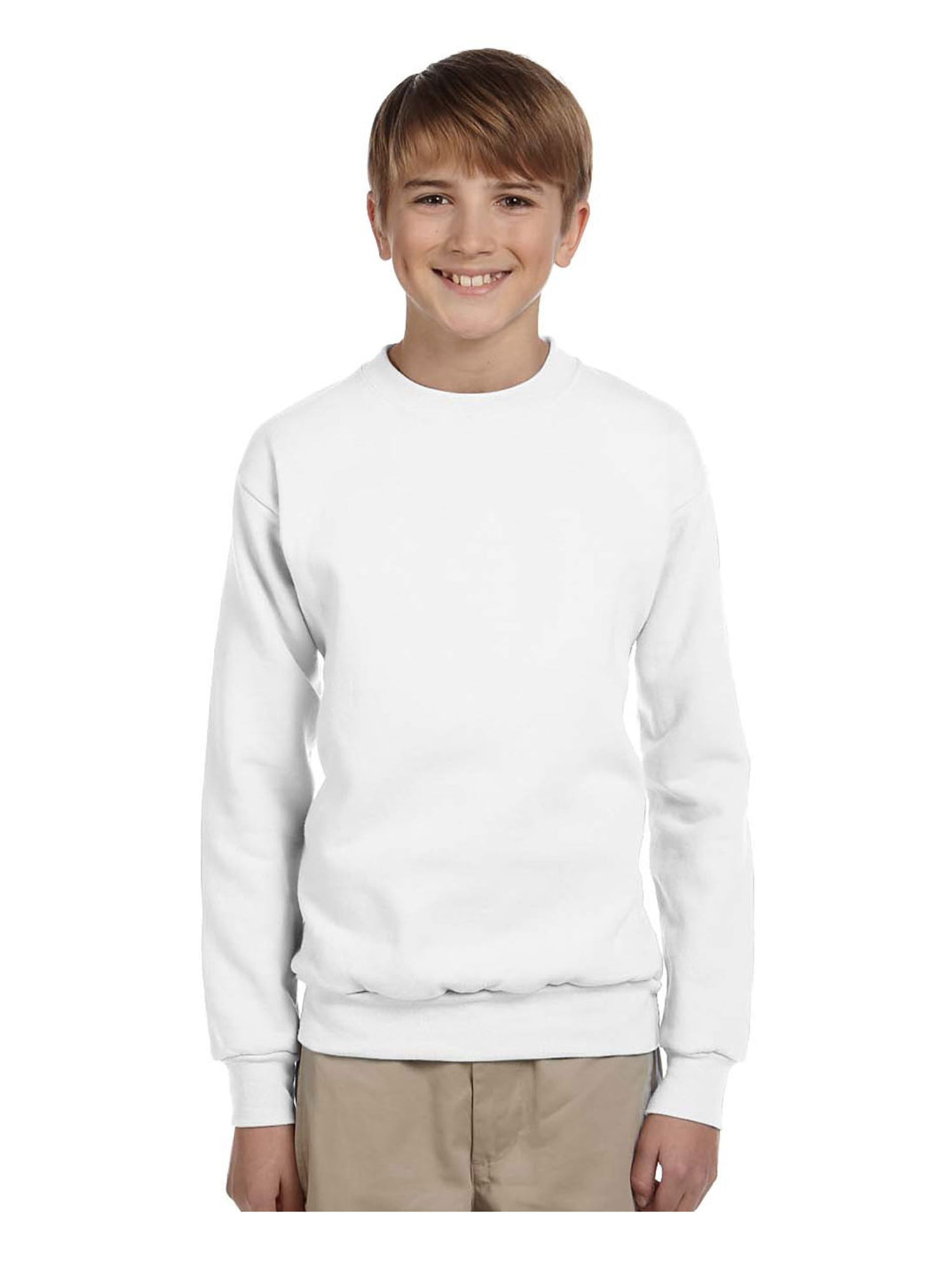 Hanes Youth Cotton Crewneck Fleece 