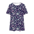 thumbnail image 4 of Aloohaidyvio Plus Size Shirts for Women,Women's Boho Printed Basic T Shirts Summer Soft Oversized Cotton Tees Short Sleeve Round Neck Loose Tunic Tops, 4 of 4