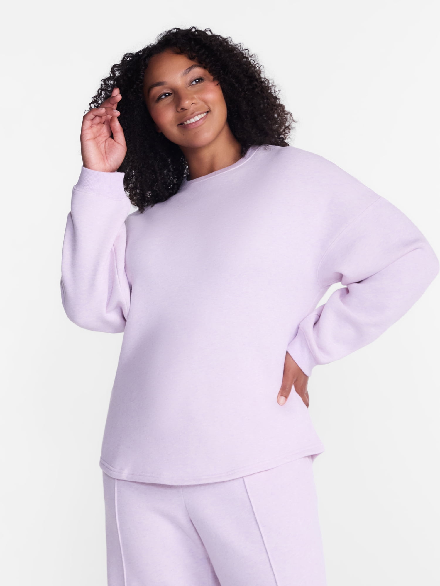 Athletic Works Women's and Women's Plus Cinched Fleece Sweatshirt, Sizes XS-4X