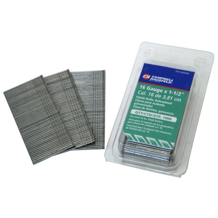 Campbell Hausfeld Finish Brad Nails, 1.5", 16 Gauge