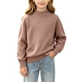 thumbnail image 3 of SDNall Boys and Girls Casual Mock Neck Sweaters, Solid Relaxed Fit Pullover Layering Tops for School, Fall Winter Everyday Thick Soft Knitted Cotton Sweater 1-12 Years, 3 of 10