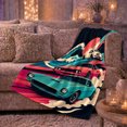 thumbnail image 6 of Retro Vintage Sports Cars Racing Past Red Sun, Cozy Friendship Quote Scene, Warm Flannel Blanket for Living Room and Reading Nook, Art Lovers Friendship Gift, Artistic Home Decor, 6 of 9