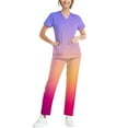 thumbnail image 6 of MLQIDK Womens Scrub Sets Plus Size Scrub Joggers Stretchy V Neck Scrub Pants and Tops Medical Uniforms Nurse Uniforms Scrubs for Tall Women Yellow S, 6 of 6