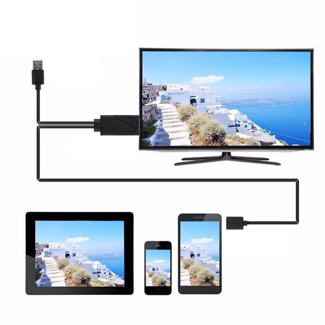 Cable adaptador USB hembra a HDMI macho NikouMX 2 en 1 1080P HDTV