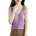thumbnail image 2 of Jjayotai Women's Faux Fur Sweater Vest, Fuzzy V Neck Sleeveless Knit Vest Top, Tank Tops for Women Purple^ XL, 2 of 3