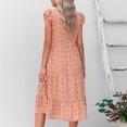 thumbnail image 2 of Vestido De Manga Con Volantes, Elegante Vestido Con Dobladillo Suelto Y Estampado Floral De Poliéster Para Fiestas De Vacaciones Para Ir De Compras ANGGREK JE1711, 2 of 6