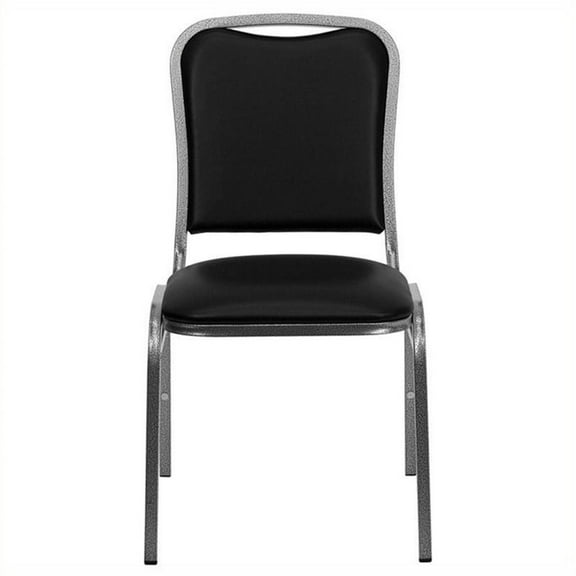 Pemberly Row Banquet Stacking Chair in Black