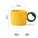 thumbnail image 2 of Taza de café de cerámica de gran capacidad con forma de michelín for el hogar, recuerdo for pareja, taza amarilla, 2 of 6