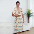 thumbnail image 7 of Colevkie Men's Wearable Bath Skirt & Towel 2 Pieces Bath Wrap Set Soft Absorbent Beach Towel Bath Towel Polyester with Pocket Portable Home Sauna Hotel Printed Beach Pattern, 7 of 7