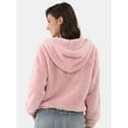 thumbnail image 3 of No Boundaries Jacquard Plush Hoodie, Women's and Women's Plus, 3 of 5