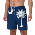 thumbnail image 5 of Mens South Carolina Flag Swimming Trunks with Compression Liner Beach Quick Dry Swim Shorts, 5 of 6