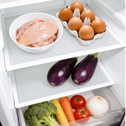 10 Pcs Refrigerator Liners 17.7*11.6in, Washable Fridge Liner Shelf Mats Refrigerator Pads for Cupboard Cabinet Drawer Home Kitchen Accessories Organization Clear 10 Pcs