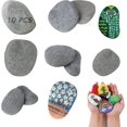 thumbnail image 1 of Paquete de 10 piedras grandes planas para pintar - Decoración de acuario, grava decorativa de playa, manualidades y decoración de jardín, 1 of 5