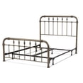 thumbnail image 4 of Vienna Complete Metal Bed and Steel Support Frame with Spindles and Intricately Carved Finials, Aged Gold Finish, California King, 4 of 4