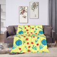 thumbnail image 6 of DouZhe Ultra-Soft Micro Fleece Lightweight Flannel Bed Blanket, Retro Yellow Flower Design Print Cozy Warm Throw Blankets, 40"x30", 6 of 7