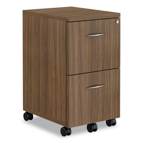 Alera 2 Drawers Vertical Lockable Filing Cabinet, Walnut