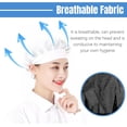thumbnail image 4 of Mesh Chef Caps 3PCS Unisex Elastic Catering Hats Restaurant Kitchen Hats Hair Nets Reusable Food Service Hat,Black, 4 of 5