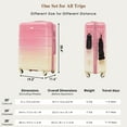 thumbnail image 6 of PAPROOS 3-Piece Luggage Set (20''/24''/28''), Hardshell Lightweight Suitcase with USB Port and Side Hooks, Travel Luggage with TSA-Lock, Hardside Rolling Luggage for School, Travel, Pink, 6 of 6