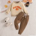 thumbnail image 2 of Futezty Baby Boy Halloween Clothes Outfit Letter Embroidery Sweatshirt Halloween Drawstring Pants 6 12 18 24 Months 3T 4T Toddler Fall Set, 2 of 7