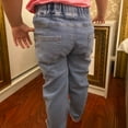 thumbnail image 4 of Kids Girl Jeans Floral Cartoon Long Pants Spring Autumn Graffiti Painting Trousers, 4 of 7