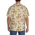 thumbnail image 3 of Gukieu Hippie Bee Honeycomb Print Men's Short-sleeved Shirts, Button-down Pocket Shirts, T-shirts, Beach Vacation Travel Summer Clothing-X-Large, 3 of 5