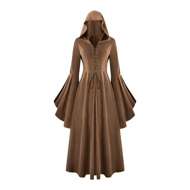 Cape à Capuche pour Femmes Gothique en Dentelle avec Manches et Boutons