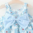 thumbnail image 4 of Fshinging 2025 Girls Dresses Summer Big Bowknot Sleeveless Floral Print Princess With Straw Hat Beach Vacation Formal Dress Size 3-4 Years, 4 of 6