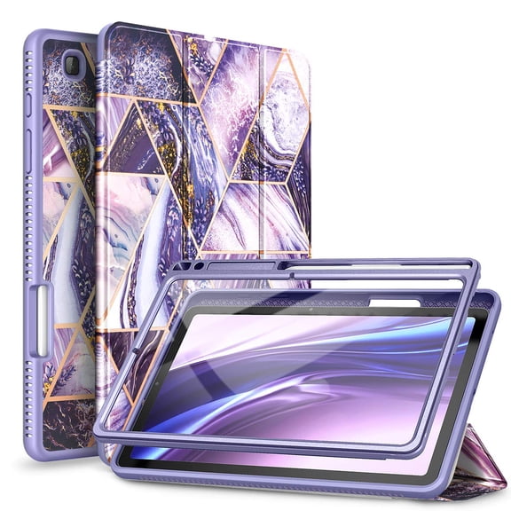 SURITCH Samsung Galaxy Tab S6 Lite 10.4" Magnetic Trifold Stand-Purple Marble