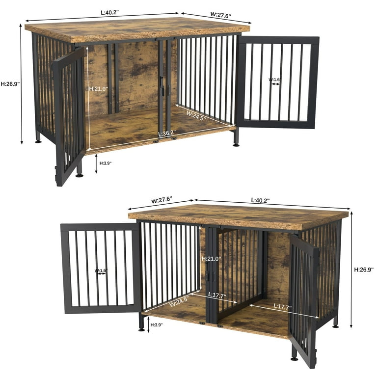 GDLF Double Dog Crate with Divider for 1 or 2 dogs Indoor Kennel