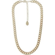 Time and Tru Women's Gold Tone Chunky Curb Chain Necklace 17" with Extender