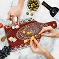 thumbnail image 4 of Mandala Cutting Board, Traditional Paisley Design with Side Frame Borders Image Illustration, Decorative Tempered Glass Cutting and Serving Board, Wine Bottle Shape, Burgundy White, by Ambesonne, 4 of 5