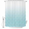 thumbnail image 2 of Shower Curtains for Bathroom, Aqua Ombre Stripe Waterproof Fabric Shower Curtain, Modern Abstract Art Gradient Striped Decorative Bathroom Curtain for Bathtub, 36"x72", No Hooks Included, 2 of 9