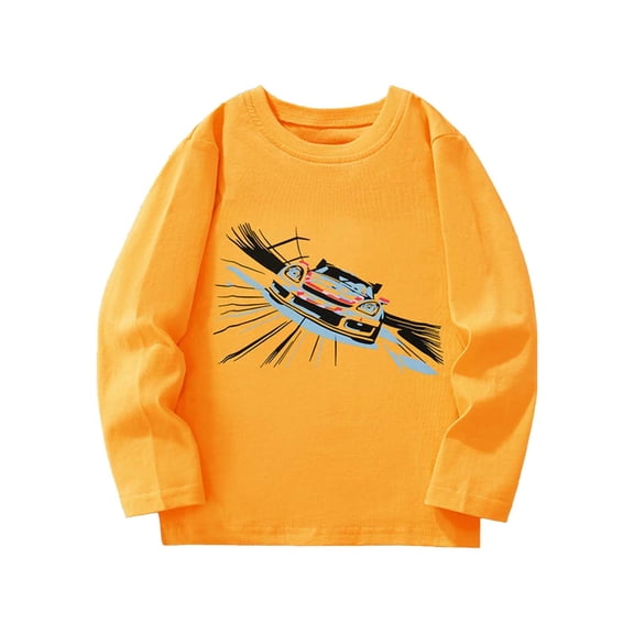 Tisuna Sweatshirts For Girls Child Loose Cartoon Car Print Sweatshirt Little Girls Casual Wear Long Sleeve Tshirts Size 2-3 Years