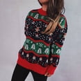 thumbnail image 2 of Chandail de Noël Mode Femme Flocon de Neige Tricoté Col Rond Manches Longues Chandail-Over Hiver Confortable Décontracté, 2 of 9
