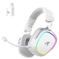 thumbnail image 2 of ATTACK SHARK G800 Wireless RGB Gaming Headset:7.1 Surround Sound-50mm Drivers-Memory Foam Ear Pads,Wired/2.4Ghz/BT,Ultralight,Durable Aluminum Frame,Detachable Mic,Programmable for PC Mac Gamer, 2 of 10