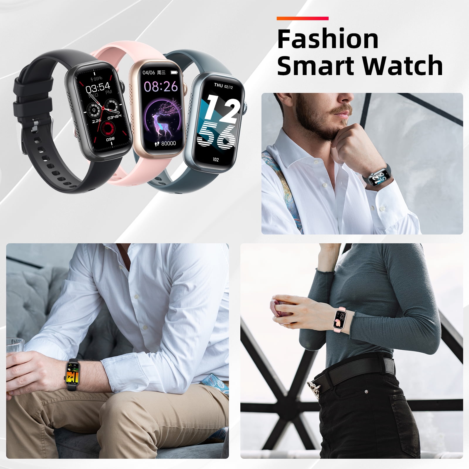 Pakrys QS50 Smart Watch for Women with 1.47” Full Touch Screen Smartwatch with Bluetooth Call 100+ Sports Modes Fitness Tracker with IP68 Waterproof for iOS Android