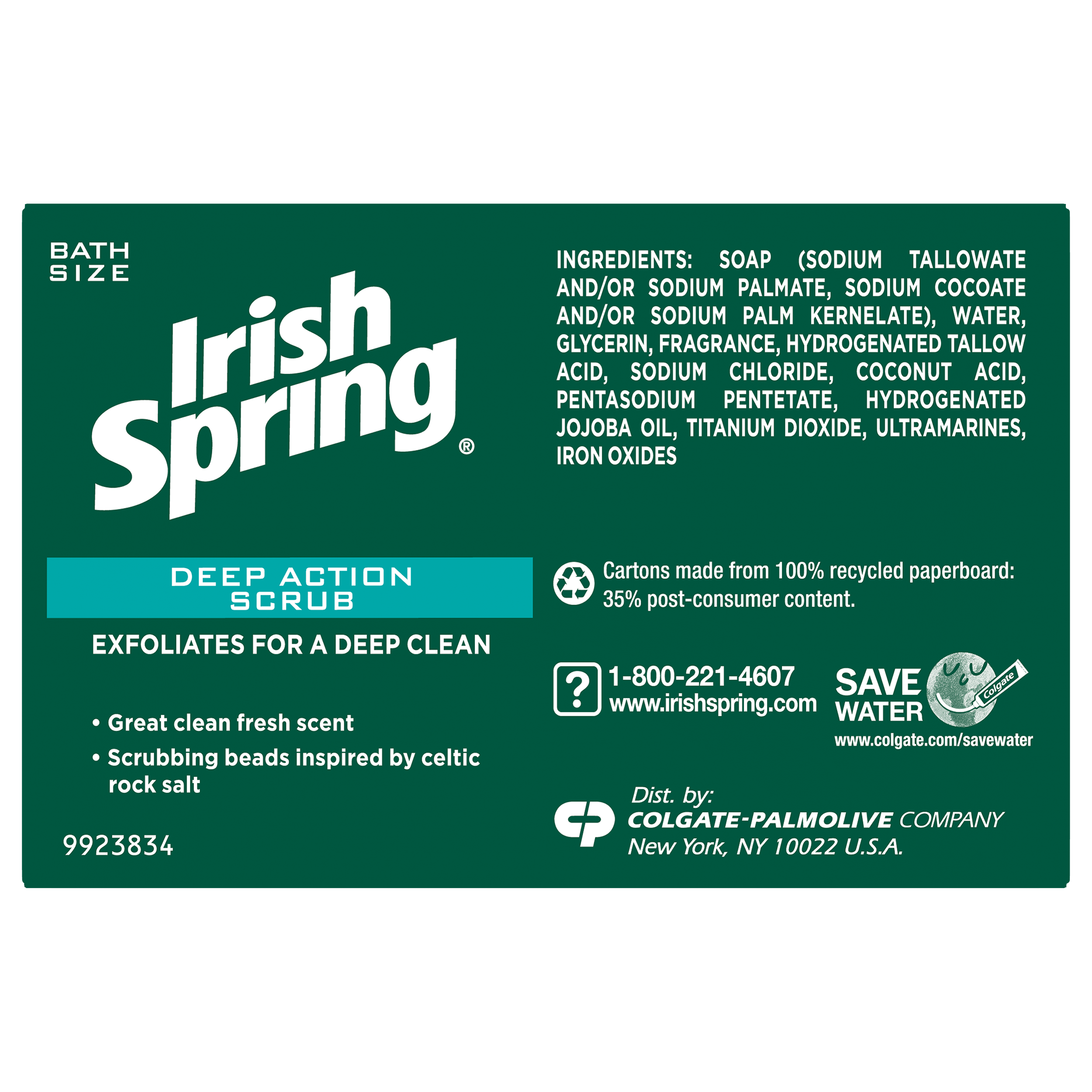 Deep Action Scrub Deodorant Soap by Irish Spring, 3 Ct - image 3 of 4