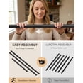 thumbnail image 5 of Extra Long Tension Curtain Rod No Drill by , 82–123 Inch Heavy Duty Tension Rod with Lock-In Stability, Spring-Loaded Non-Slip Secure Hold for Shower, Window, Patio, 1.26'' Diameter, Black, 5 of 15
