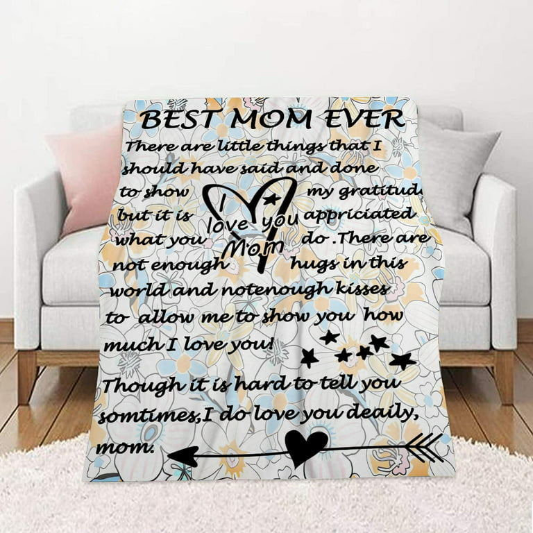  Valporia Gifts for Mom from Daughter/Son Mom Gifts for Birthday  from Husband Presents for Mom Who Has Everything Fuzzy Fleece Blanket with  Letter Warm Soft : Home & Kitchen