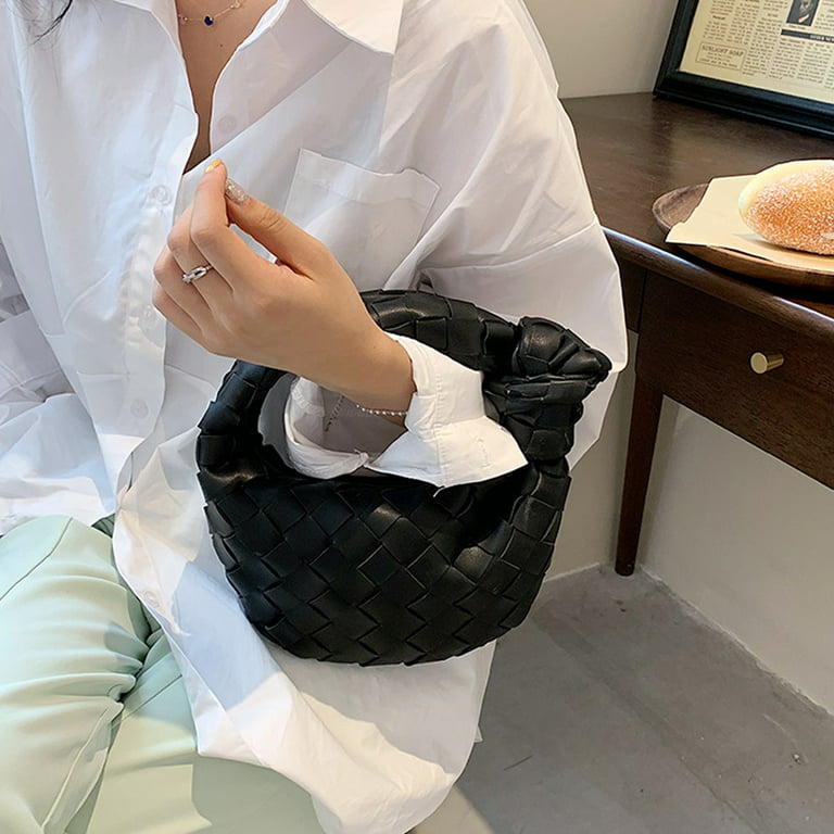Women Knotted Woven Handbag PU Leather Dumpling Bags Fashion Ladies Hobo  Bag Summer Shoulder Bag Purse 
