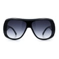 thumbnail image 4 of Womens Oversized Shield Cropped Side Flat Top Plastic Diva Fashion Sunglasses Black - Smoke, 4 of 7