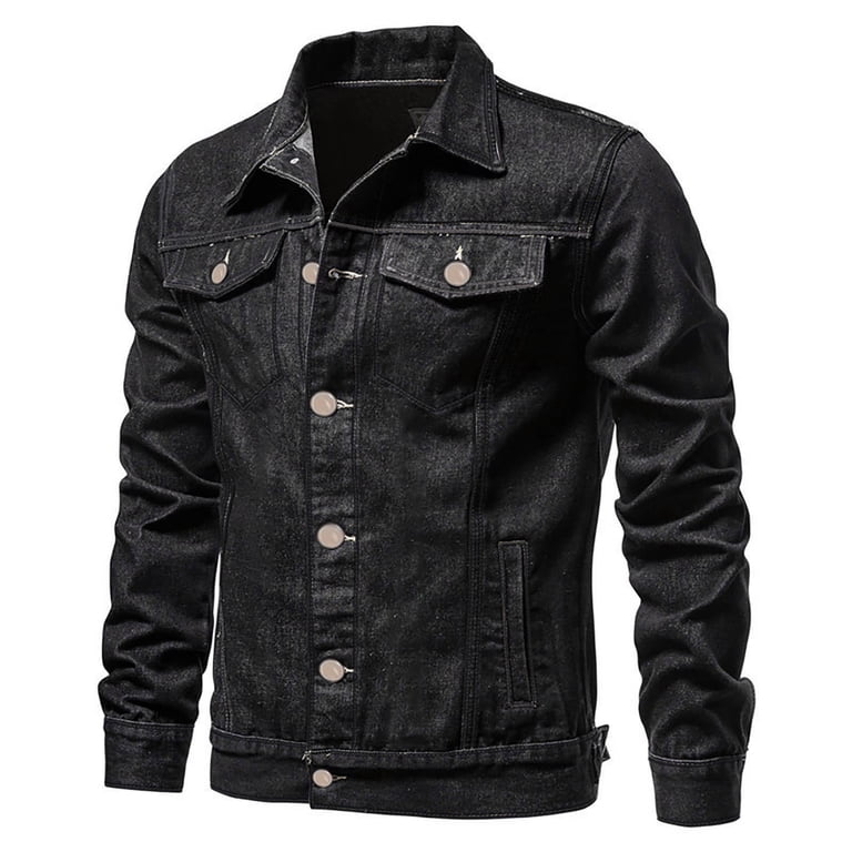 safuny Mens Denim Jacket,Long Sleeve Button Down Jackets 
