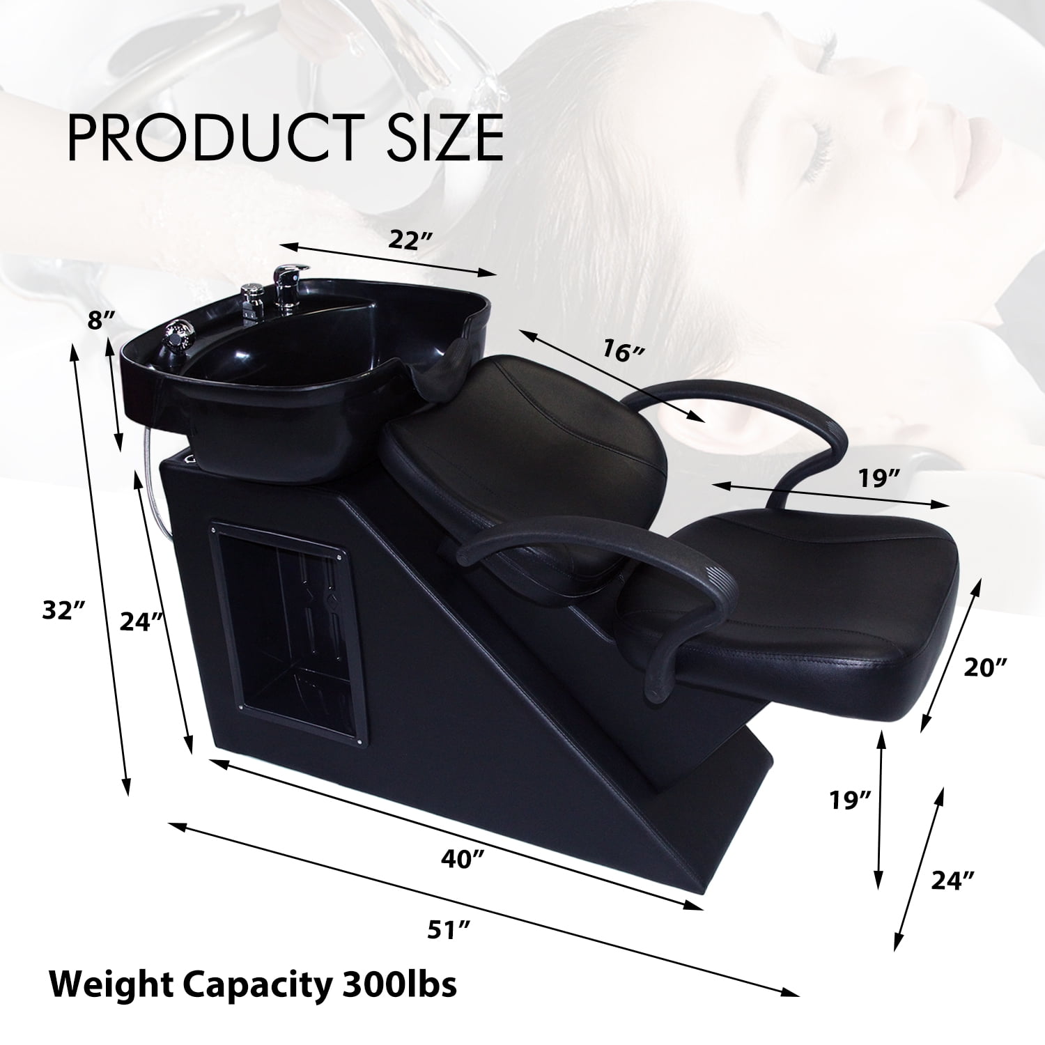 Ainfox Salon Backwash Barber Chair Shampoo Chair Beauty Spa
