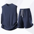 thumbnail image 2 of Bovxnpu Men's Clothing Set 2 Piece Outfits Tracksuit Sleeveless Crew Neck Men's Summer Casual Comfy Shorts Set, 2 of 9