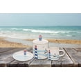 thumbnail image 3 of Beachcombers Lighthouse Beach Sugar Bowl With Lid Ceramic Dinnerware For Home Kitchen Coastal Nautical Beach Marine 3.5 x 3.5 x 4.75 Sugar Bowl Blue, 3 of 3