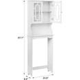thumbnail image 4 of MELLCOM Over the Toilet Storage Cabinet, Bathroom Organizers and Storage, with 2 Glass Doors & Adjustable Shelf, White, 4 of 7